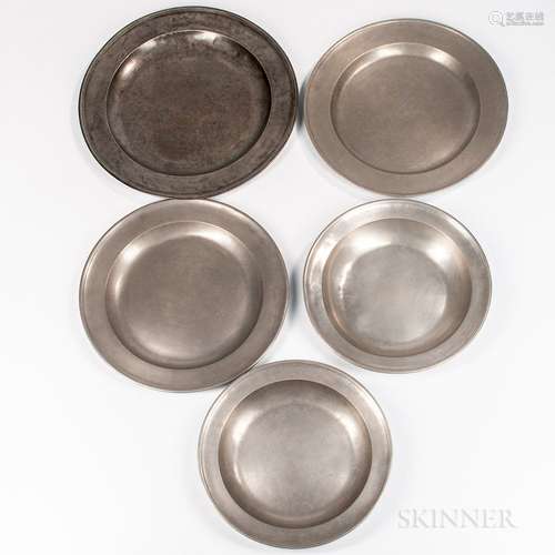 Five Pewter Chargers