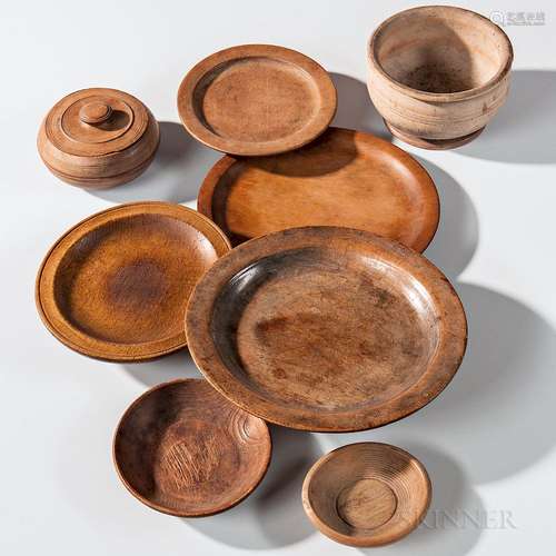 Eight Treen Table Items