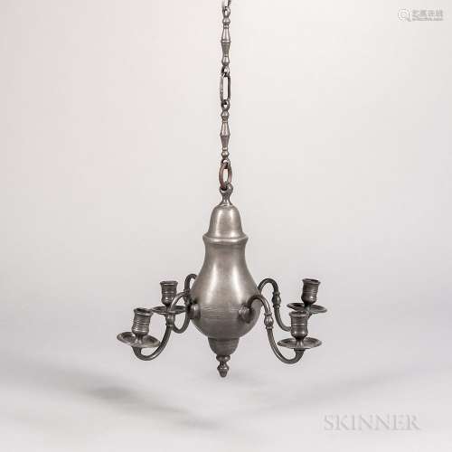 Pewter Four-branch Chandelier