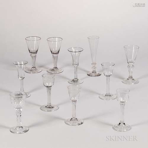 Eleven Plain Stem Wineglasses