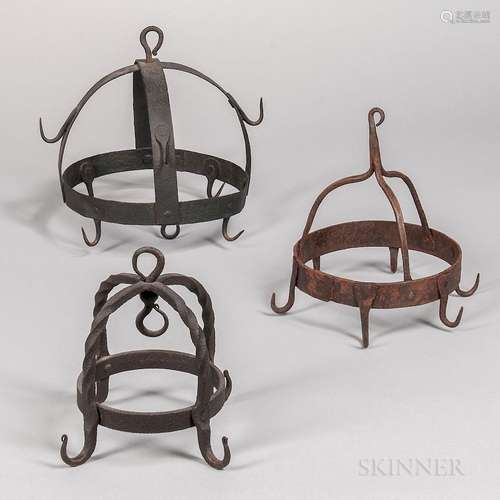 Three Wrought Iron Game Hooks