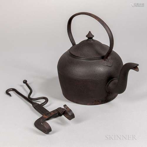 Cast Iron Kettle and Wrought Iron Kettle Tilter