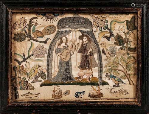 Needlework Picture of Lovers