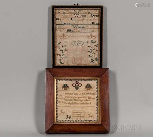 Two English Needlework Samplers