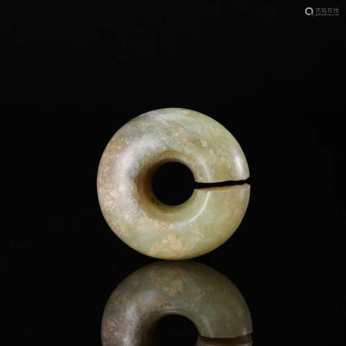 CHINESE ANCIENT JADE CIRCLE PENDANT HONGSHAN PERIOD