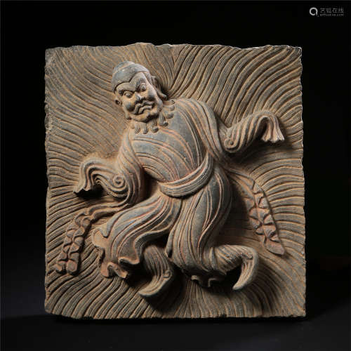 CHINESE STONE PLAQUE OF DANCER TANG DYNASTY