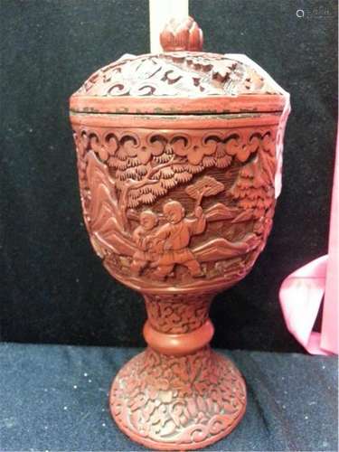 Ming carved cinnabar lacquered Cup