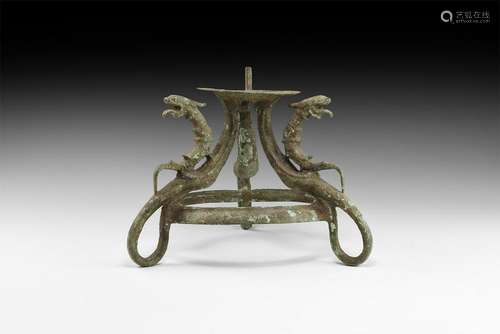 Islamic Oil Lamp Stand Base with Dragons