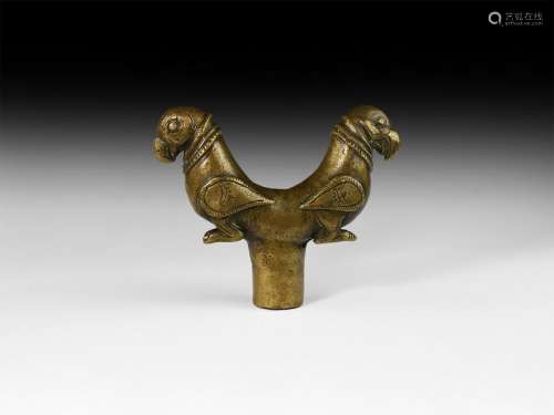 Indian Arm Rest Finial with Parrots
