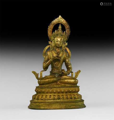 Nepalese Gilt Sitting Buddha Figurine