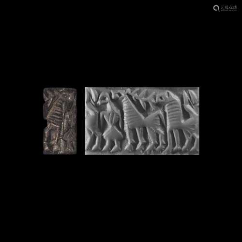 Western Asiatic Archaic Cylinder Seal with Figures