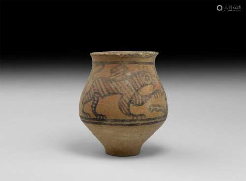 Indus Valley Mehrgarh Decorated Cup with Ibex and