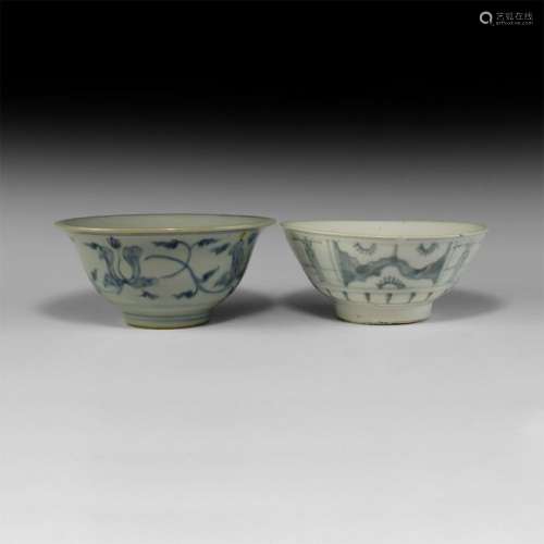 Chinese Blue and White Bowl Pair