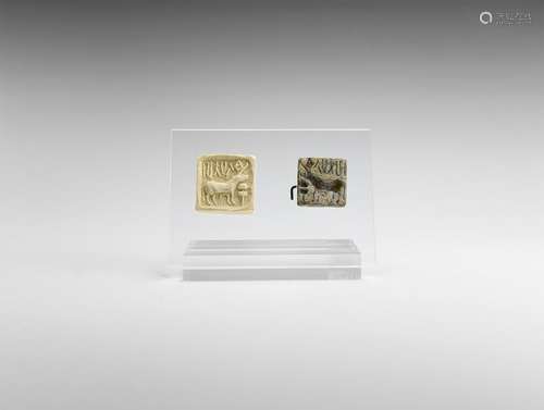 Indus Valley Inscribed Stamp Seal with Ox