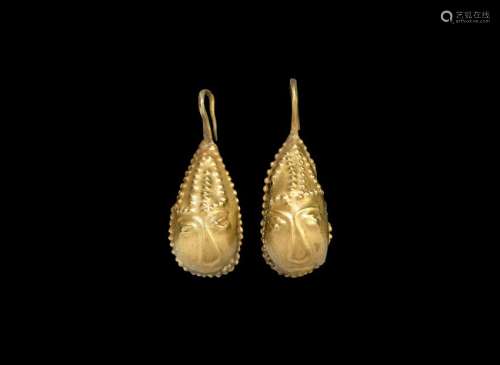 Indian Gold Earring Pair