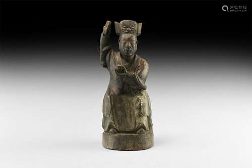 Chinese Ming Wooden Temple Figure