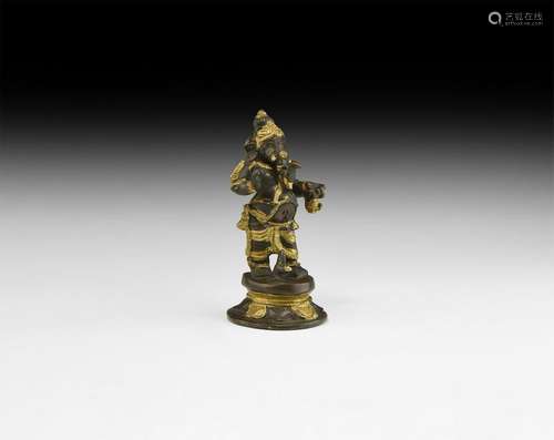 Indian Gilt Ganesh Statuette