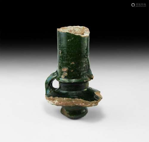 Islamic Green Glazed Floor Lamp Fragment