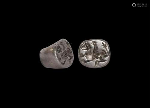 Western Asiatic Sassanian Silver Stamp Seal