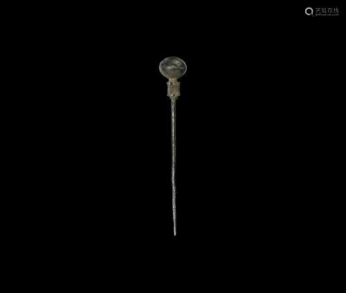 Western Asiatic Silver Pin with Orb
