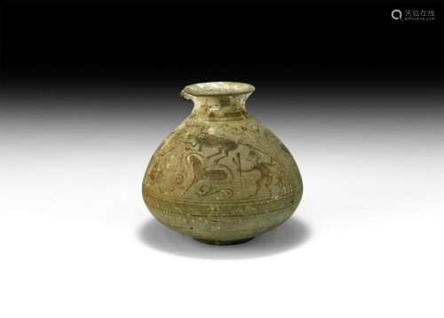 Iron Age Celtiberian Vessel with Hunting Scene