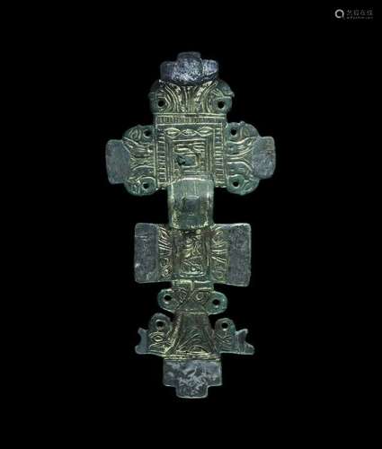 Anglo-Saxon Gold Chip-Carved Cruciform Brooch