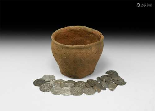 Viking Silver Coin Group in Cup