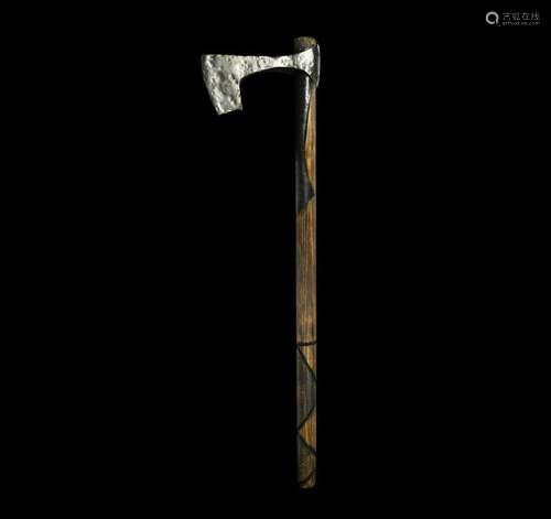 Viking Battle Axe with Decorative Handle