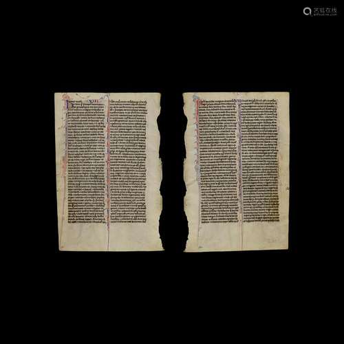 Medieval Paris Bible Manuscript Page