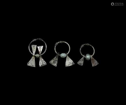 Viking Silver Ring Group with Amulets