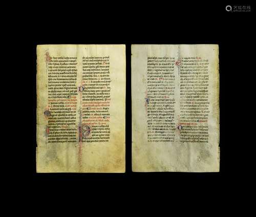 Medieval Italian Bible Manuscript Leaf