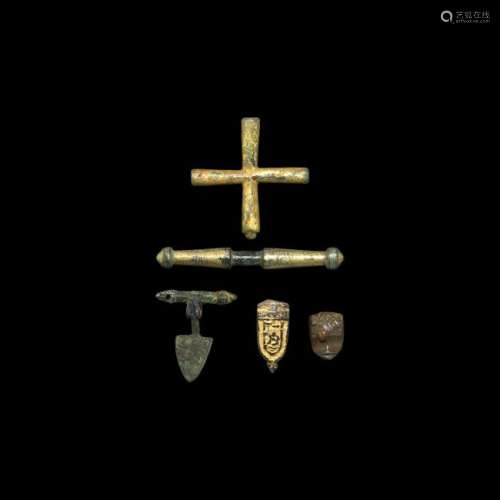 Medieval Gilt Artefact Group