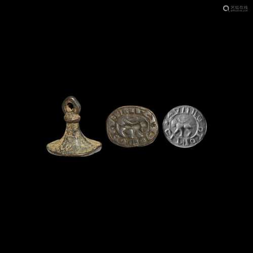 Medieval Oval Seal Matrix with Lion Passant