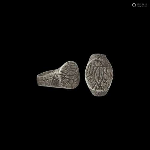 Medieval Silver Ring with Eagle