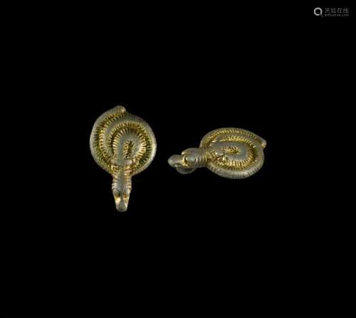 Viking Gilt Silver Serpent Pendant