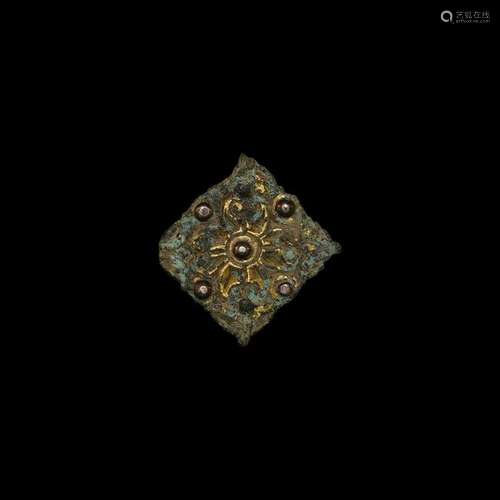 Anglo-Saxon Gilt Lozenge-Shaped Brooch