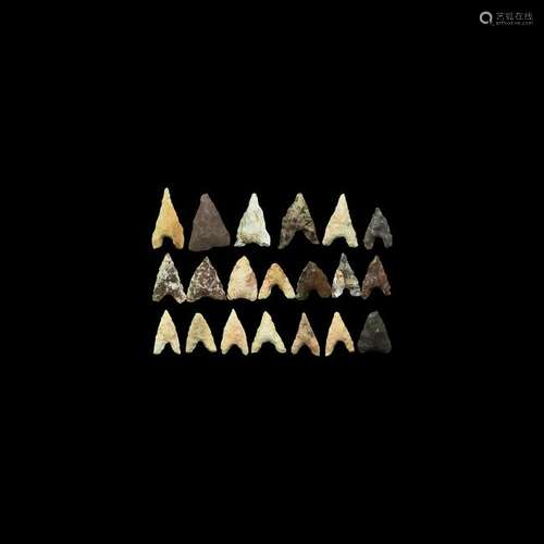 Stone Age Barbed Arrowhead Group