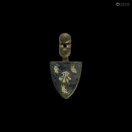 Medieval Gilt Heraldic Horse Harness Pendant