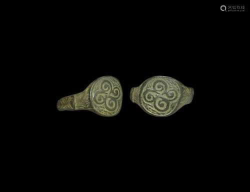Iron Age Celtic Ring with Wave Whorl