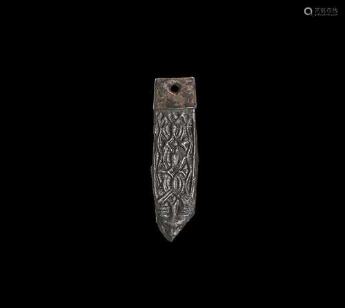 Viking Borre-Style Strap End with Wolf's Head