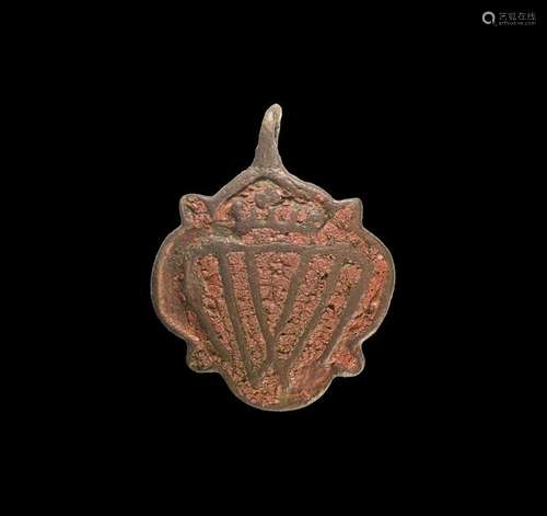 Medieval Crowned 'W' Heraldic Horse Harness Pendant