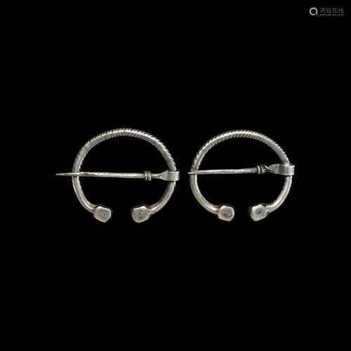 Medieval Silver Penannular Brooch Pair