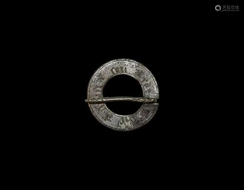 Medieval Silver Ring Brooch with Inscription