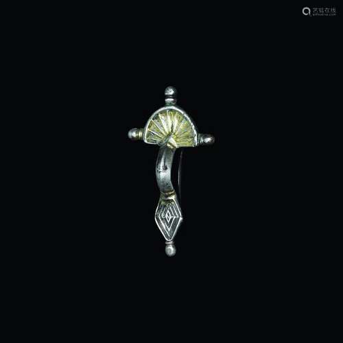 Frankish Gilt Radiate-Headed Bow Brooch