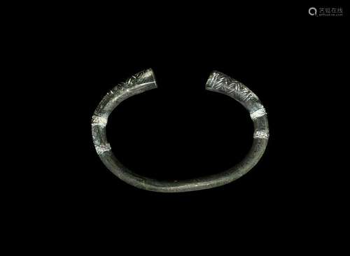 Viking Decorated Bracelet with Silver Bands