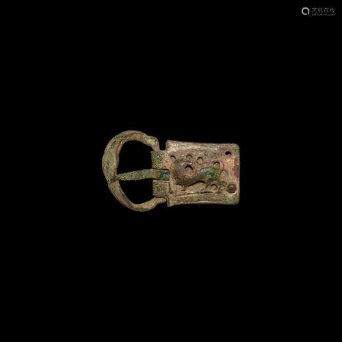 Medieval Gilt Buckle with Lion