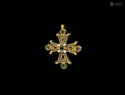 Post Medieval Gold Cross Pendant