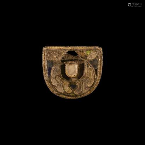 Merovingian Frankish Gilt Inlaid Purse Mount