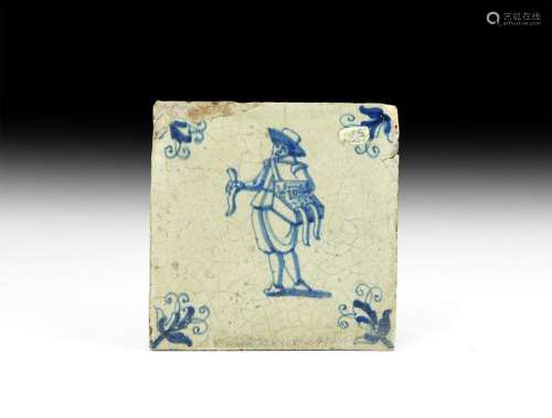 Post Medieval Dutch Tile with Axeman