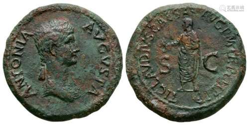 Antonia (under Claudius) - Emperor Standing Dupondius